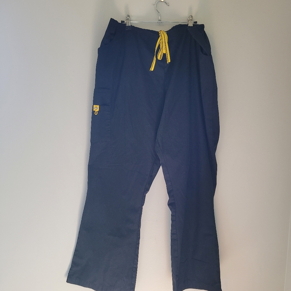 Spread Good Cheer Black Scrub Pants with Yellow Trim